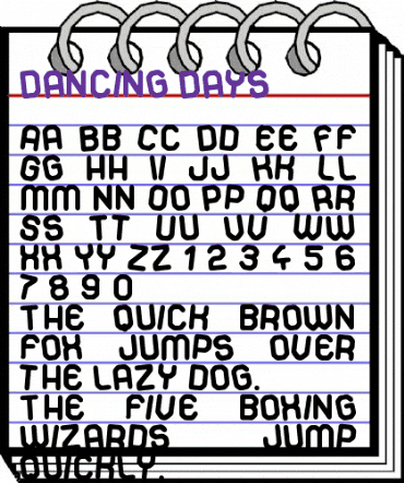 Dancing Days Regular animated font preview