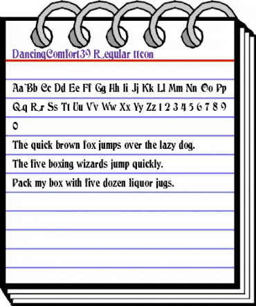 DancingComfort39 Regular animated font preview