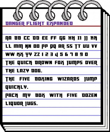 Danger Flight Expanded Expanded animated font preview