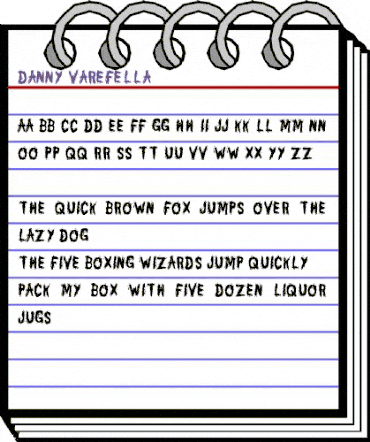 DANNY VAREFELLA Regular animated font preview DANNY VAREFELLA Regular animated font preview