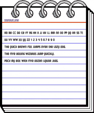 Danoutline Regular animated font preview