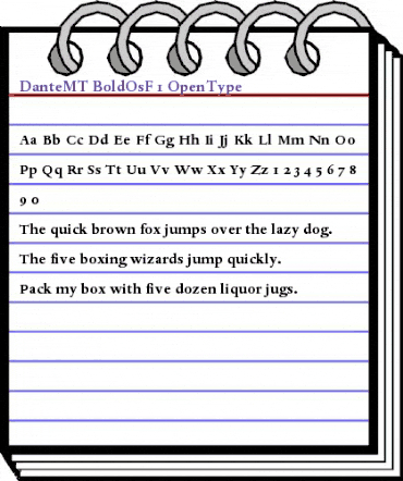Dante MT Bold Oldstyle Figures animated font preview Dante MT Bold Oldstyle Figures animated font preview