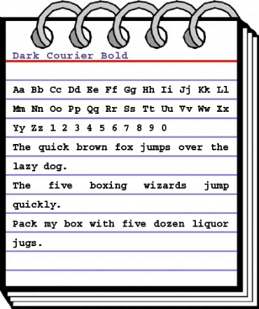 Dark Courier Bold animated font preview