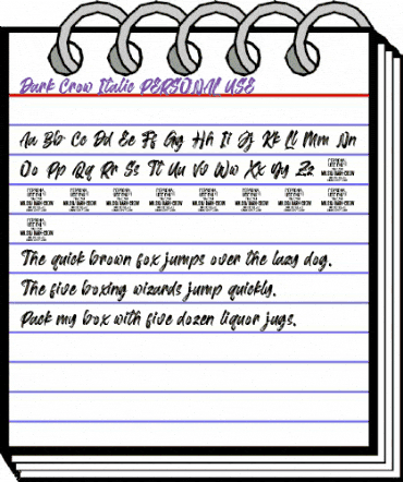 Dark Crow Italic PERSONAL USE Regular animated font preview