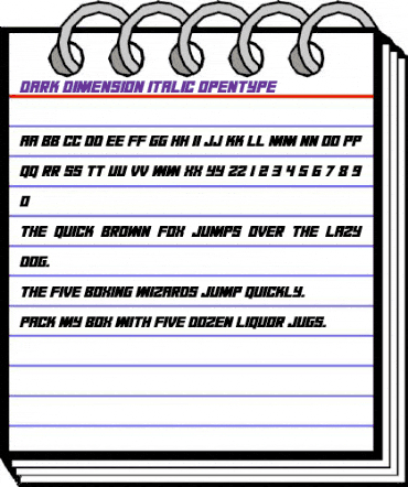 Dark Dimension Italic animated font preview