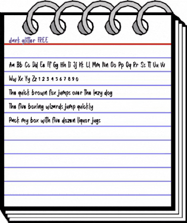 dark glitter FREE Regular animated font preview