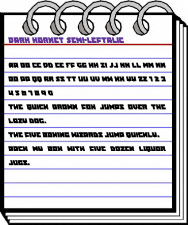 Dark Hornet Semi-Leftalic Regular animated font preview