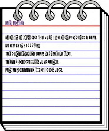 Dark monday Regular animated font preview
