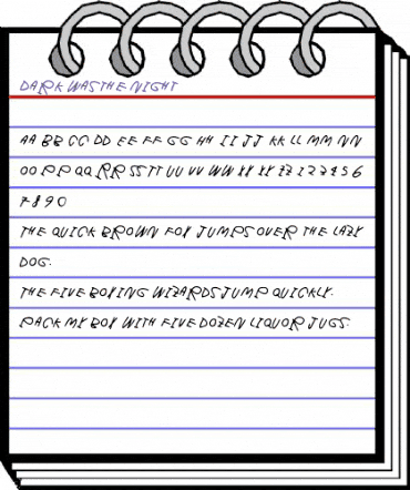 Dark was the night Regular animated font preview