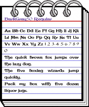 DarkGray50 Regular animated font preview