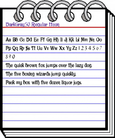 DarkGray50 Regular animated font preview