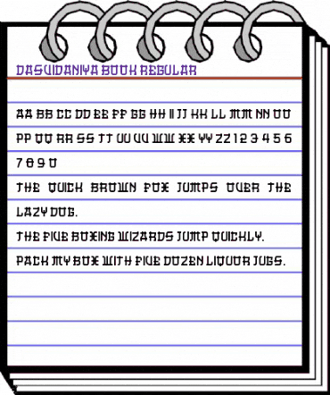Dasvidaniya Book Regular animated font preview