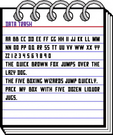 Data Trash Regular animated font preview