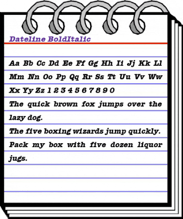 Dateline BoldItalic animated font preview