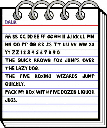 daub Regular animated font preview