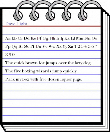 Dave Light Regular animated font preview