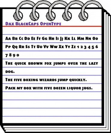 Dax-BlackCaps Regular animated font preview