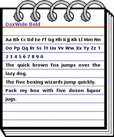 DaxWide Regular animated font preview