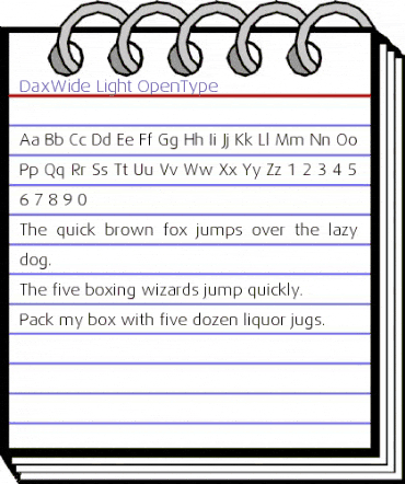 DaxWide Light animated font preview