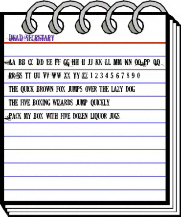 DEAD SECRETARY Regular animated font preview