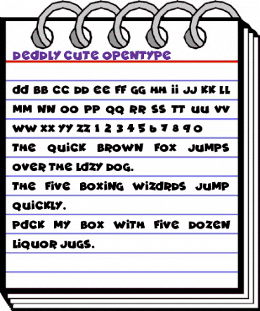 Deadly Cute Regular animated font preview