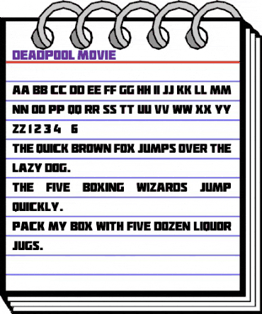 Deadpool Movie Regular animated font preview