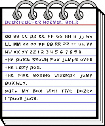 DearTeacher-Normal Bold Bold animated font preview