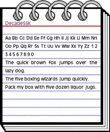 DecadeSSK Regular animated font preview