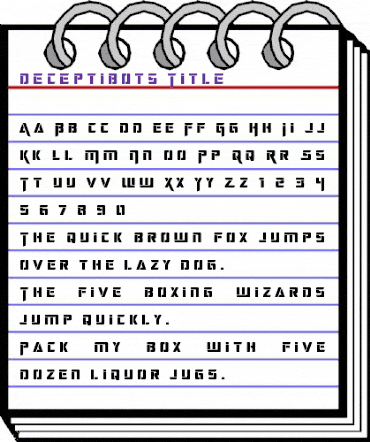 Deceptibots Title Regular animated font preview