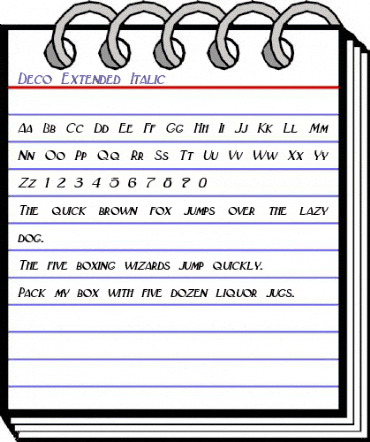 Deco-Extended Italic animated font preview