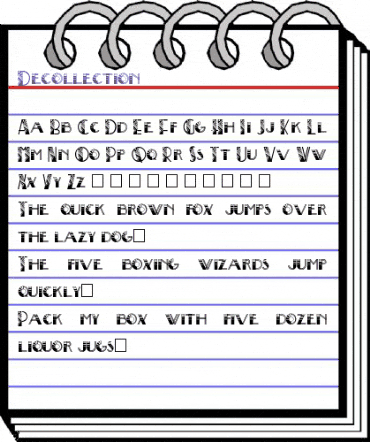 Decollection Normal animated font preview