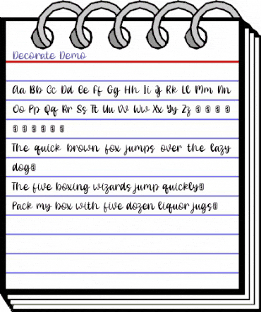 Decorate Demo Regular animated font preview