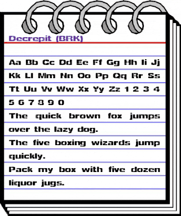 Decrepit (BRK) Regular animated font preview