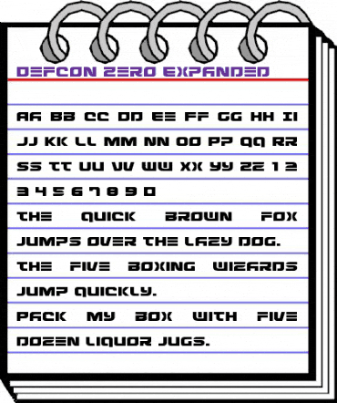 Defcon Zero Expanded Expanded animated font preview