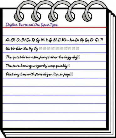 Degtan Personal Use animated font preview