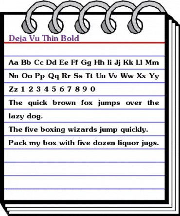 Deja Vu Thin-Bold Regular animated font preview