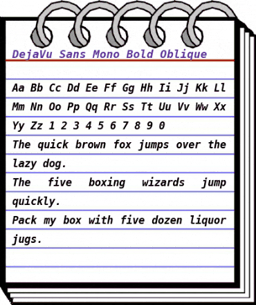 DejaVu Sans Mono Bold Oblique animated font preview DejaVu Sans Mono Bold Oblique animated font preview