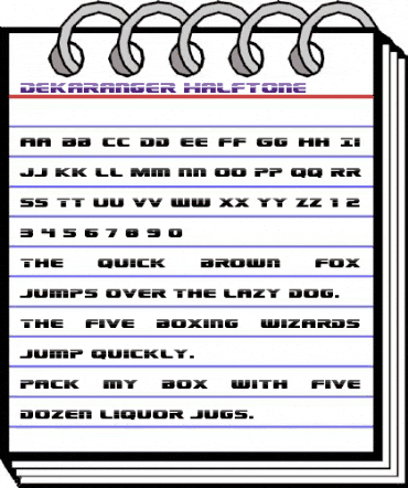 Dekaranger Halftone Regular animated font preview