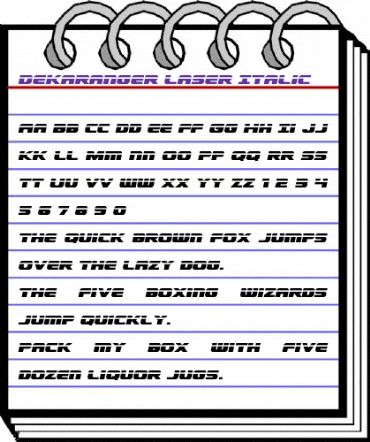 Dekaranger Laser Italic Italic animated font preview