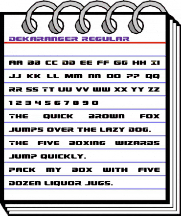 Dekaranger Regular animated font preview