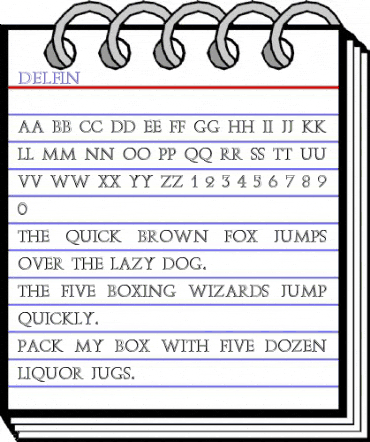 Delfin Regular animated font preview