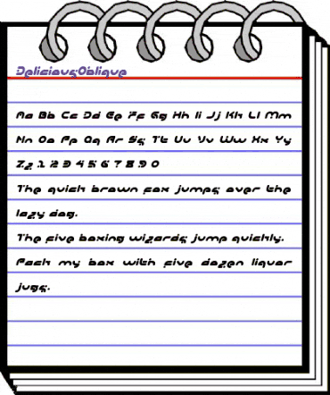 DeliciousOblique Regular animated font preview