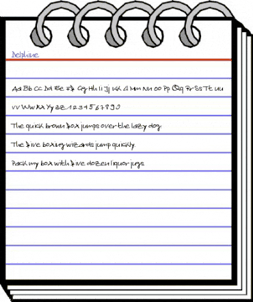 Delphine Regular animated font preview