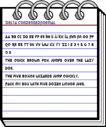 Delta-Condensed Regular animated font preview