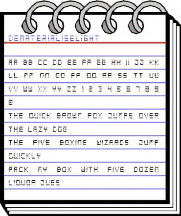 Dematerialise Light animated font preview