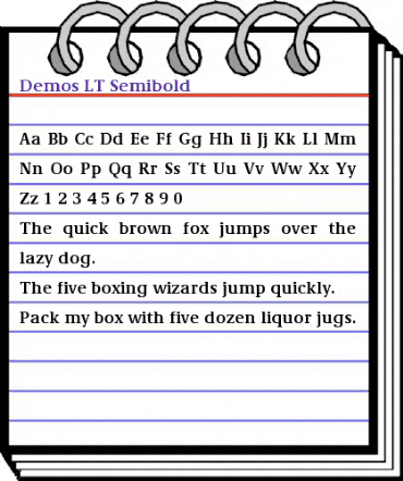 Demos LT Medium Bold animated font preview