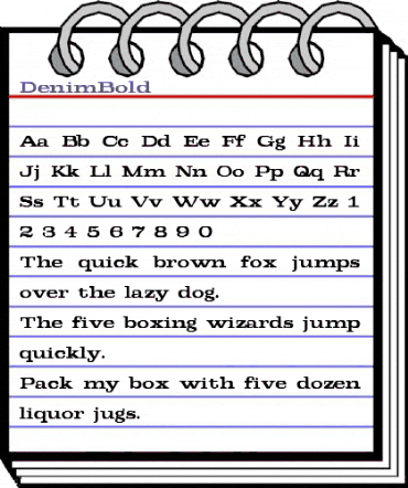 DenimBold Regular animated font preview