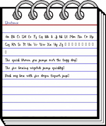 Dentanx Regular animated font preview