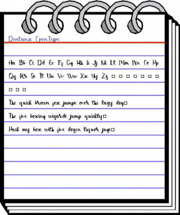 Dentanx Regular animated font preview