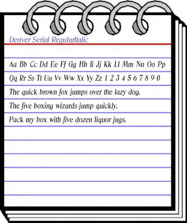 Denver-Serial RegularItalic animated font preview